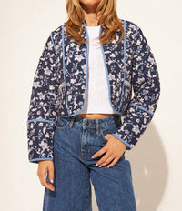 JOHN + JENN Marion Reversible Jacket in iris vine - women's jacket