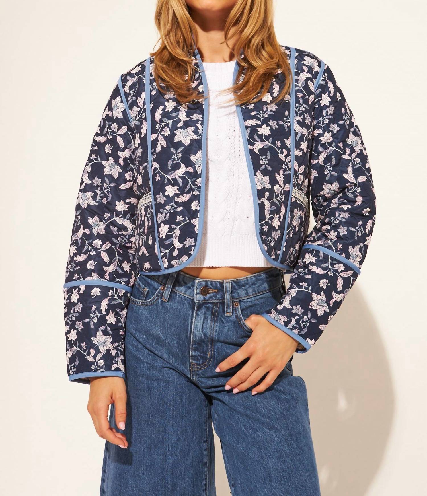 JOHN + JENN Marion Reversible Jacket in iris vine - women's jacket