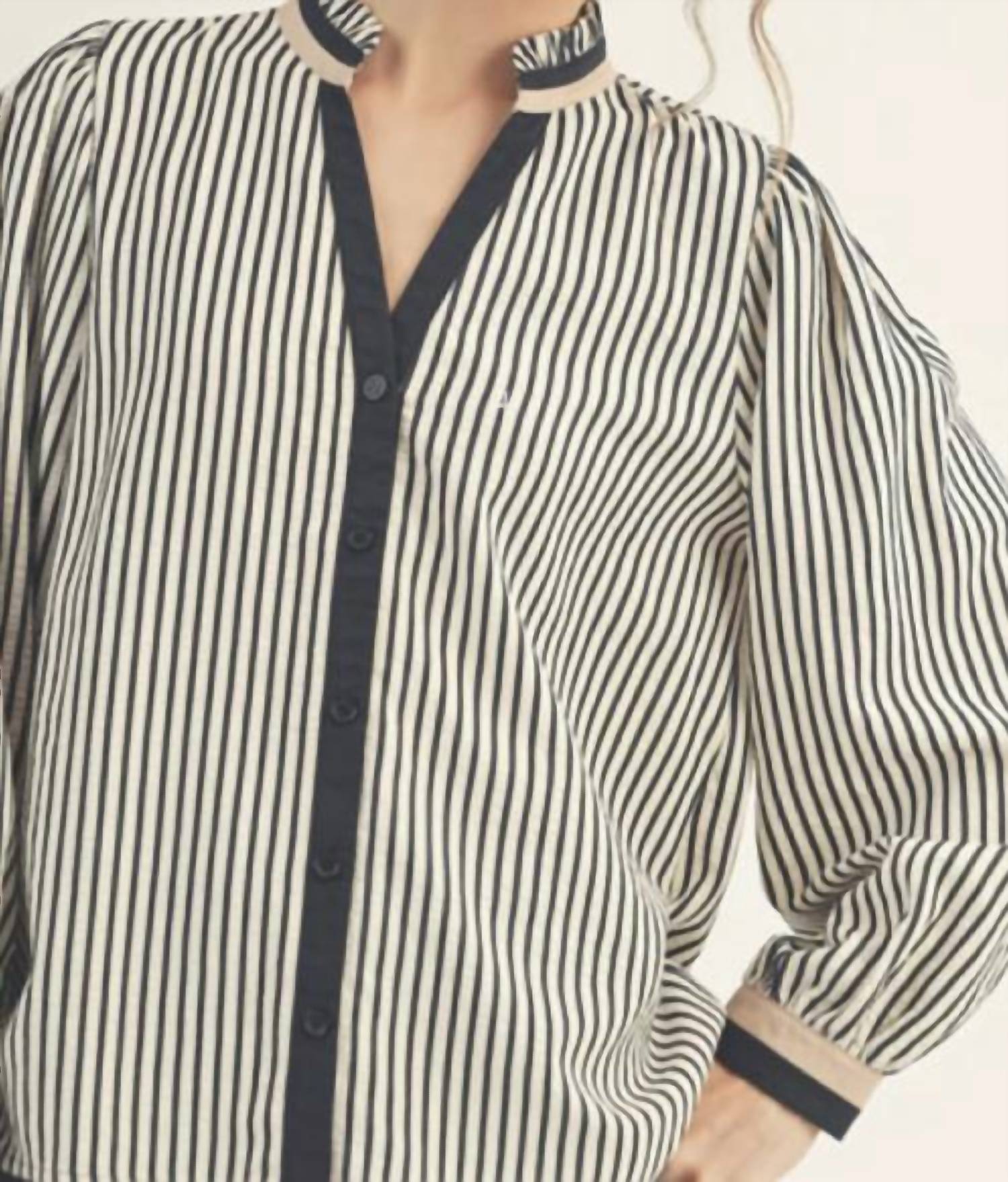 Jodifl - Stripe Ruffle Collar