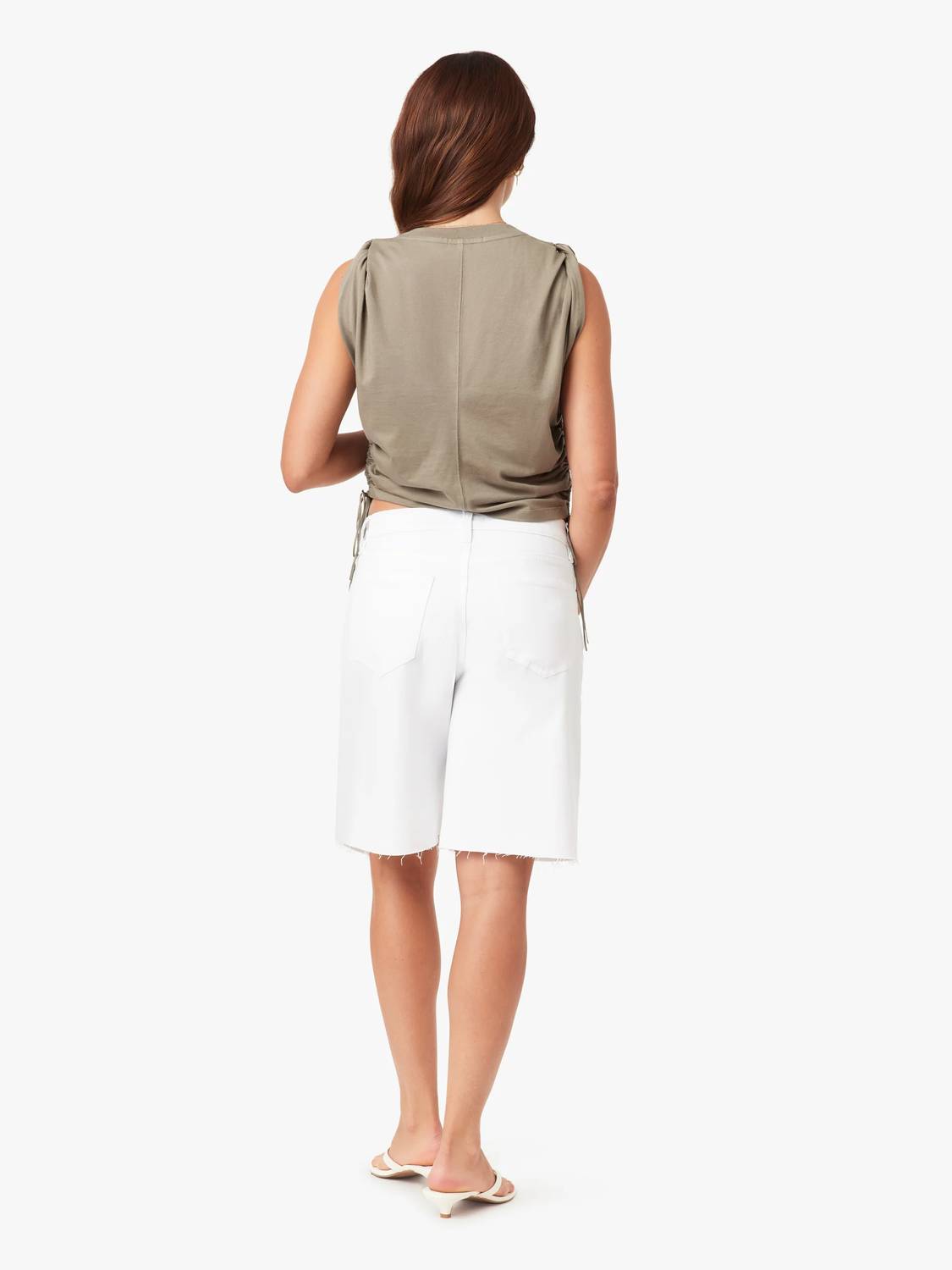 Habitual Joey Easy Long Short in white - women's shorts - alternate view