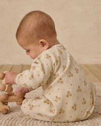 Quincy Mae Kid's Waffle Long Sleeve Jumpsuit in marigold - kids' item - detail view