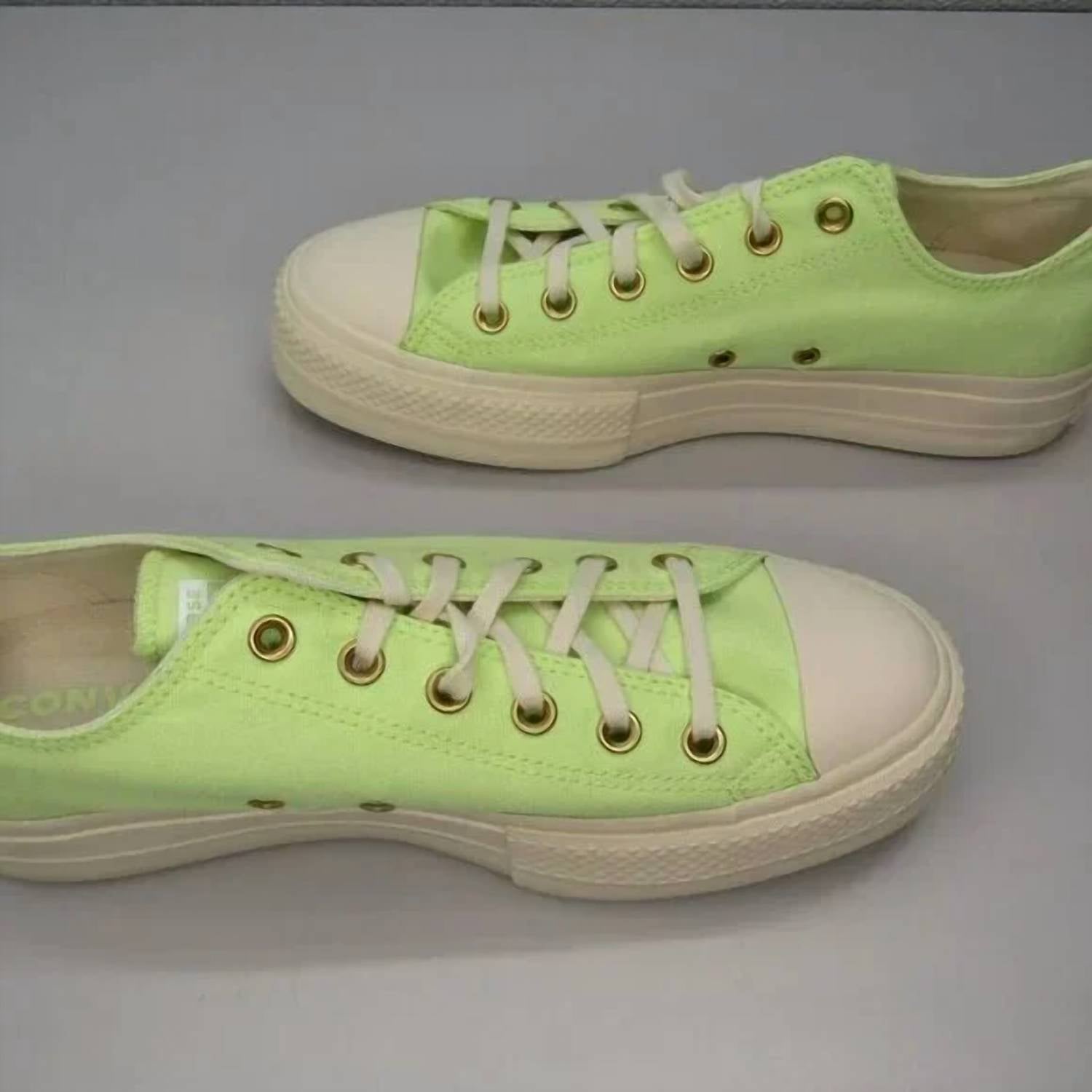 Converse Women's Low Running Tennis Shoe in citron - women's sneaker - detail view