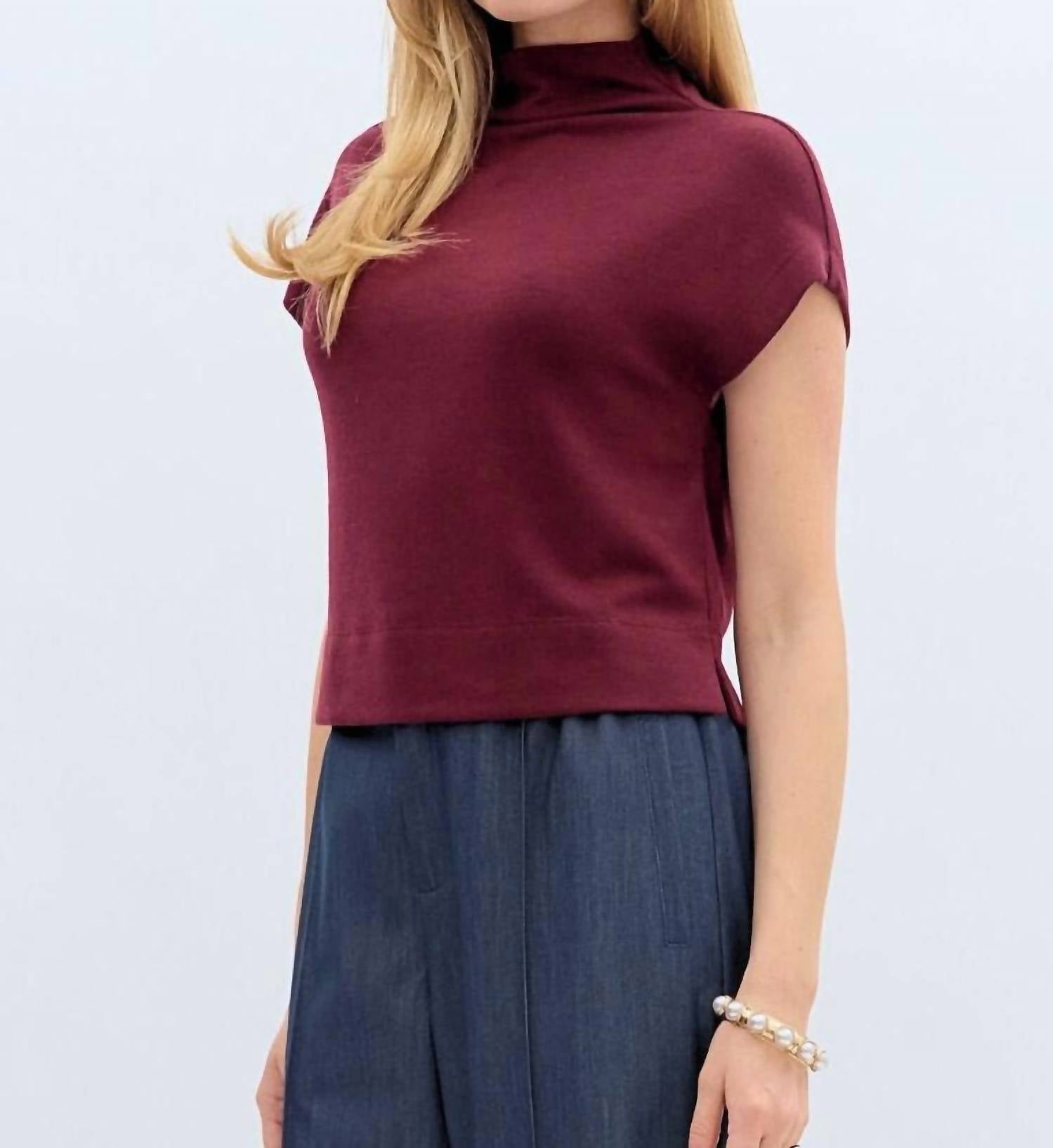 Entro - Megan Knit Mock Neck Top
