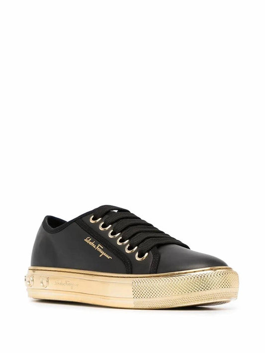 Salvatore Ferragamo - Women's Logo-print Lace-up Sneakers