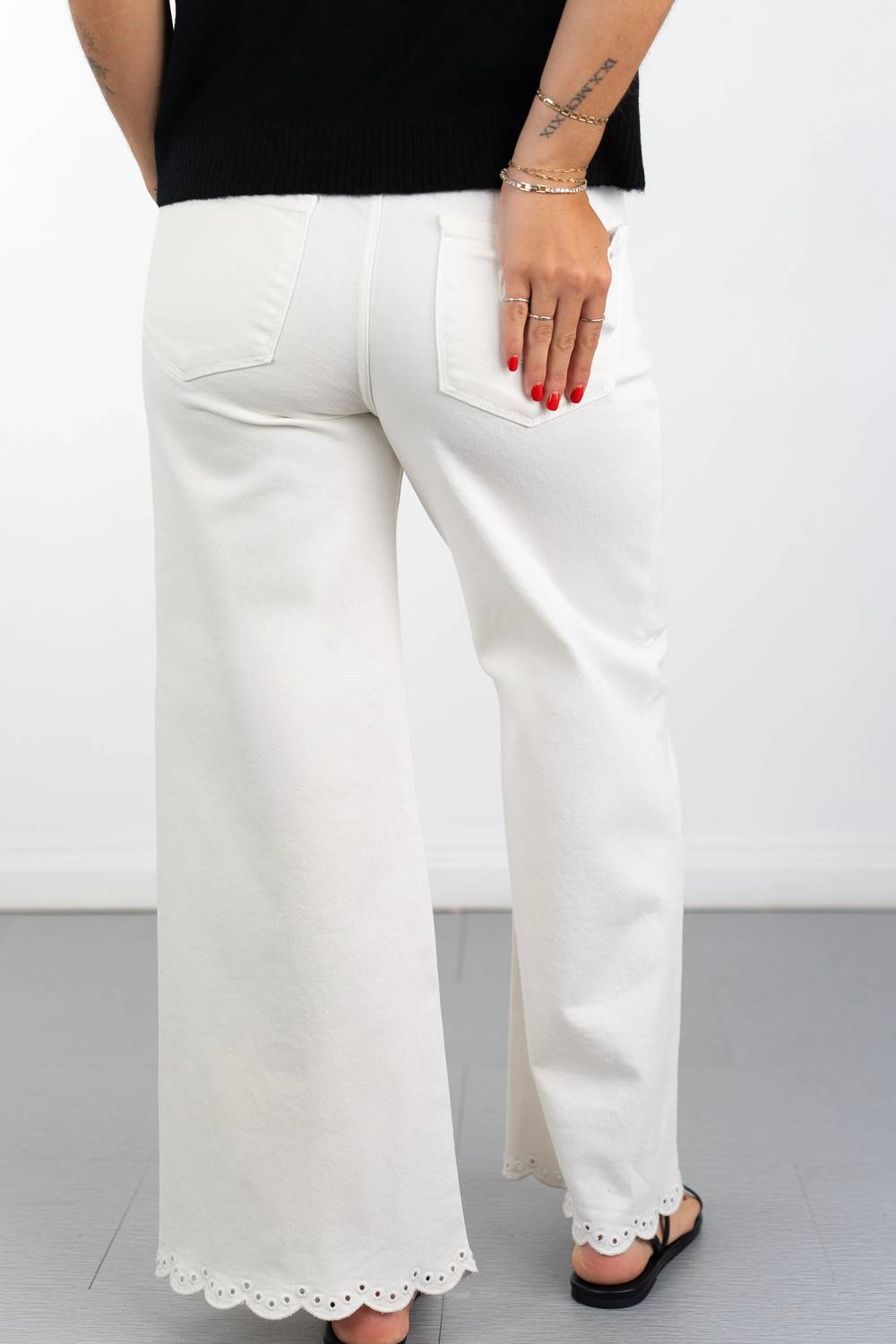 Risen - Larissa Eyelet High-rise Crop Jeans