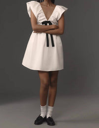 Endless Rose - Flutter Sleeve Bow Mini Dress