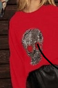 Blue Buttercup - Studded Skull Sweatshirt