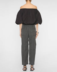 ISABEL MARANT Bertille Off-shoulder Top in black - women's shirt - detail view