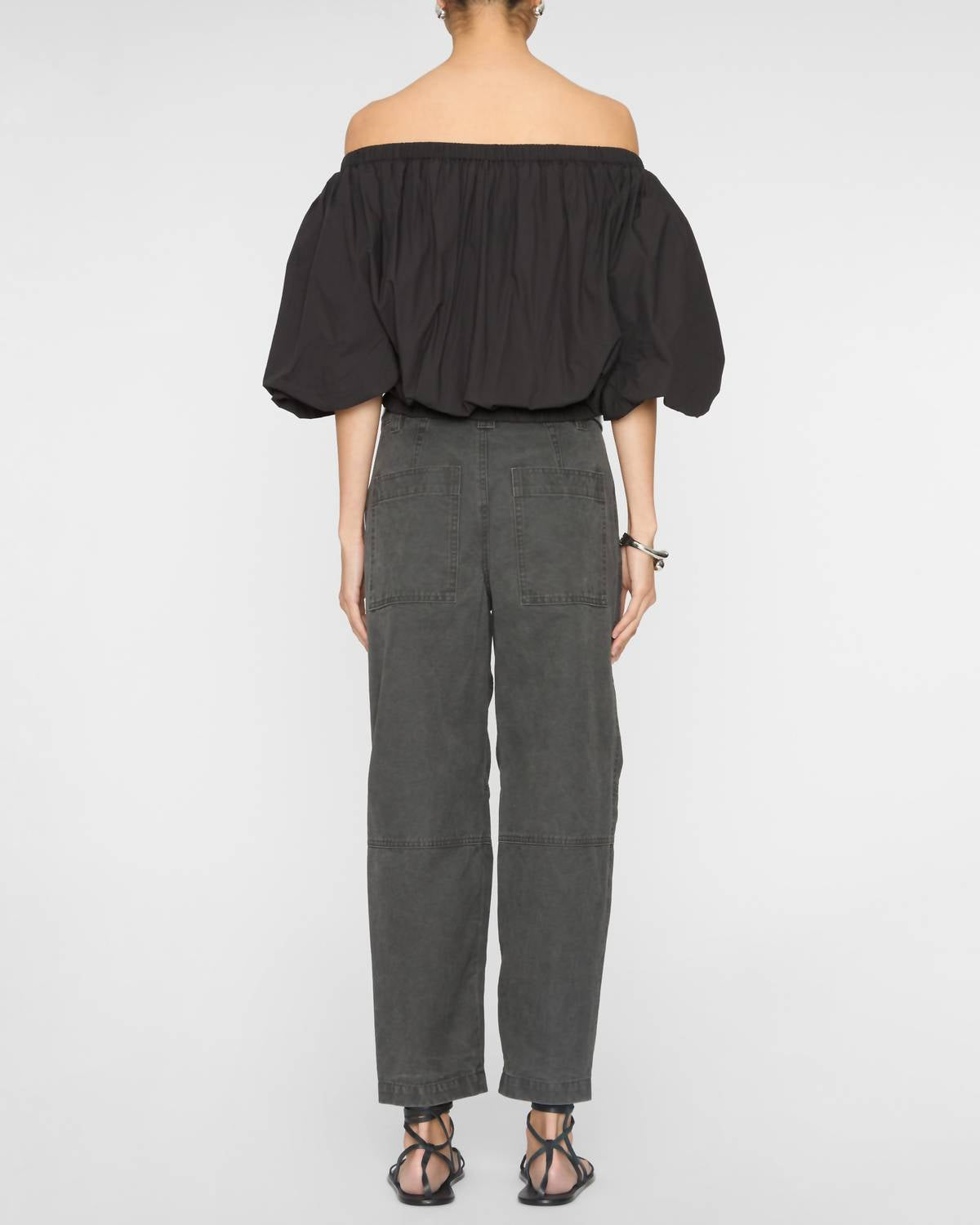 ISABEL MARANT Bertille Off-shoulder Top in black - women's shirt - detail view