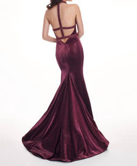 Rachel Allan - Metallic Jersey Mermaid Gown