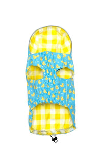 The Worthy Dog Pets London Rubber Duck Raincoat in blue yellow - item - detail view