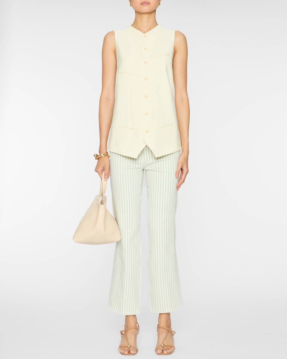 FRAME Reboot Crop Jeans in seamist stripe - women's pants - view 4