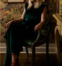 emerald velvet tunic with belt