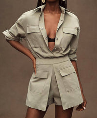 Mare Mare - Long Sleeve Utility Romper
