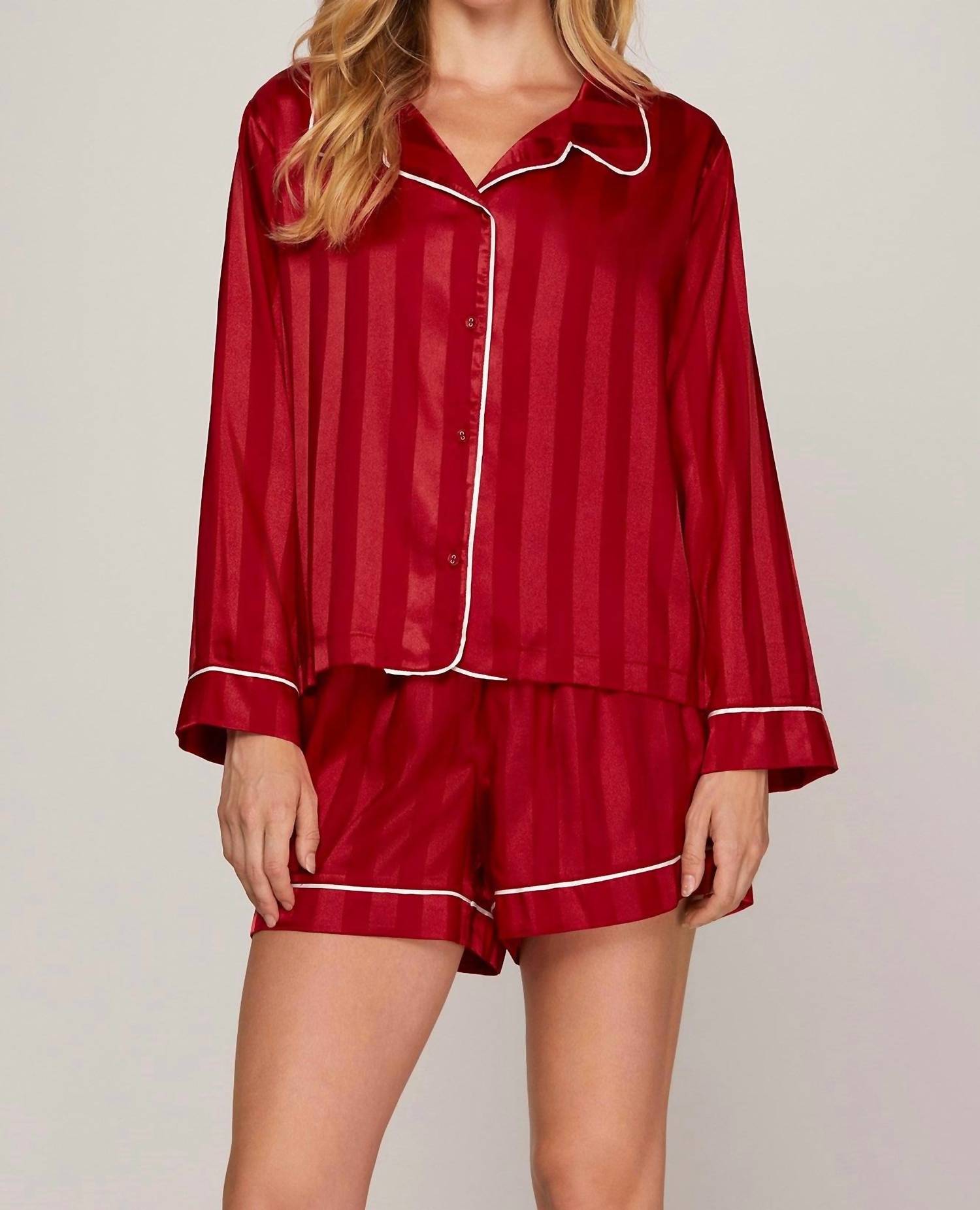SHE + SKY Slumber Sleep Set in scarlet - women's sleepwear