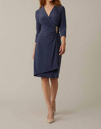 Joseph Ribkoff Midi Wrap Dress in mineral blue - women's dress - alternate view