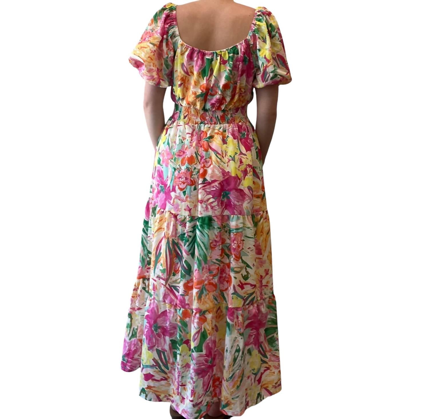 Flying Tomato - GARDEN FLORAL MIDI DRESS