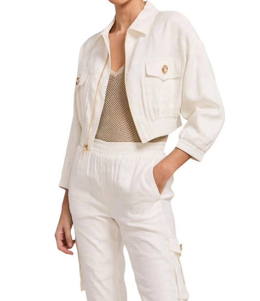 Generation Love - Farrah Linen Bomber Jacket