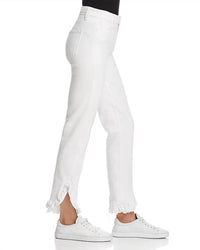 Paige - Hoxton Straight Ruffle-detail Ankle Jeans