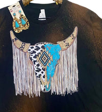 L&B Life - Women's Fringe Steer Cowhide Graphic Tee