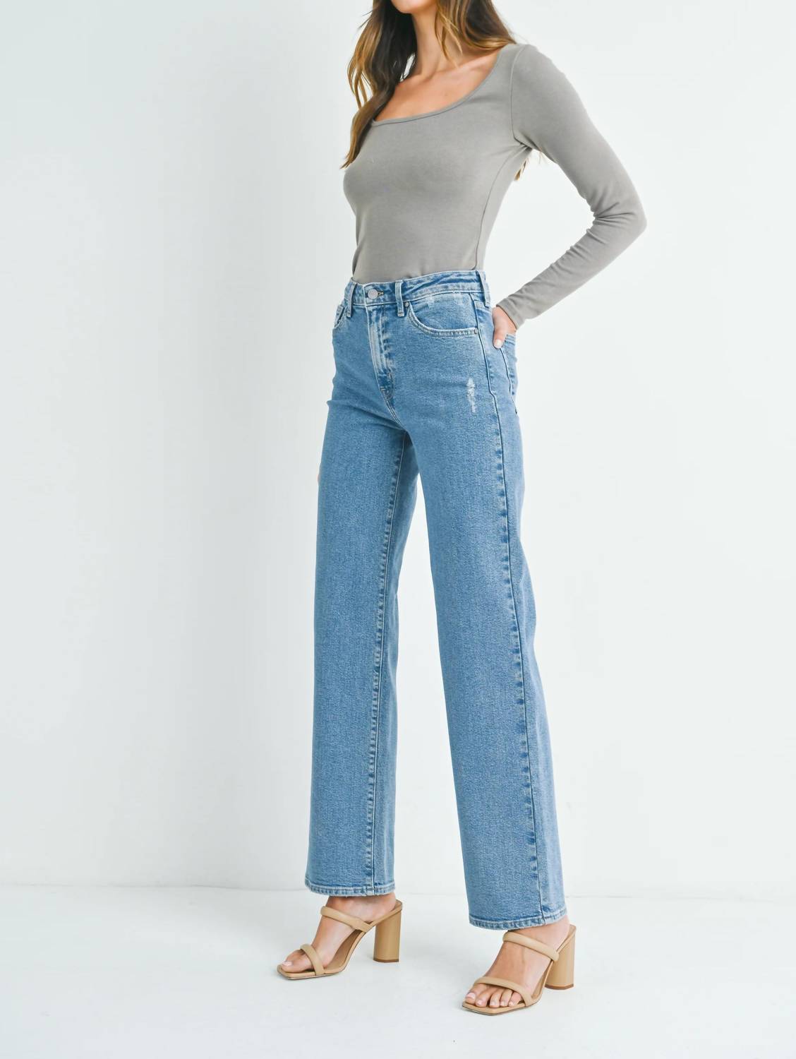 Just Black Denim - Longer Length Wide Leg Jeans