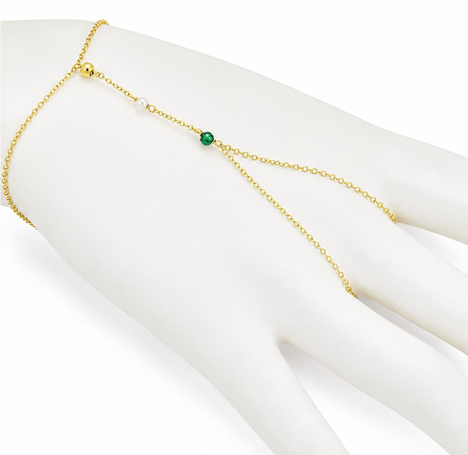 Bzk - Women's Semi Precious Hand Chain Bracelet