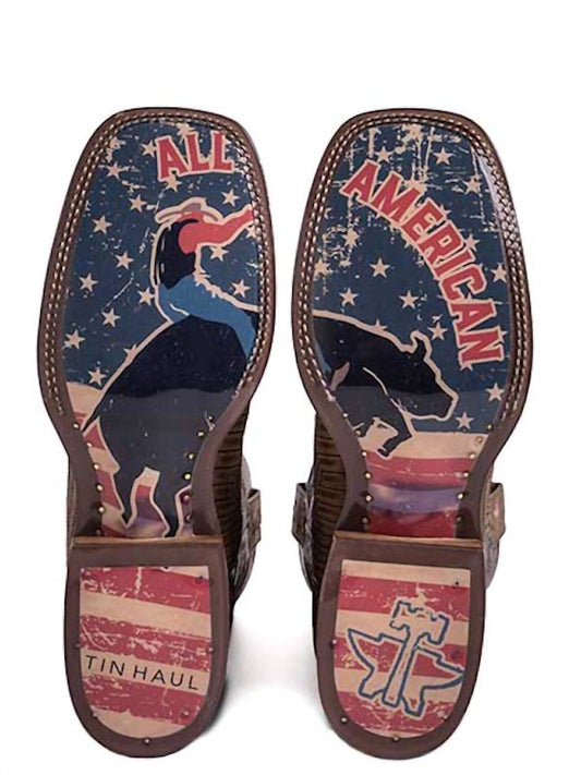 Tin Haul - Men's Rowdy With American Rodeo Sole Boots