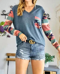 Adora - V Neck Long Sleeve Top