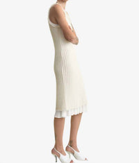 TOTEME Mohair Knit Midi Tank Dress in off white - women's dress - alternate view