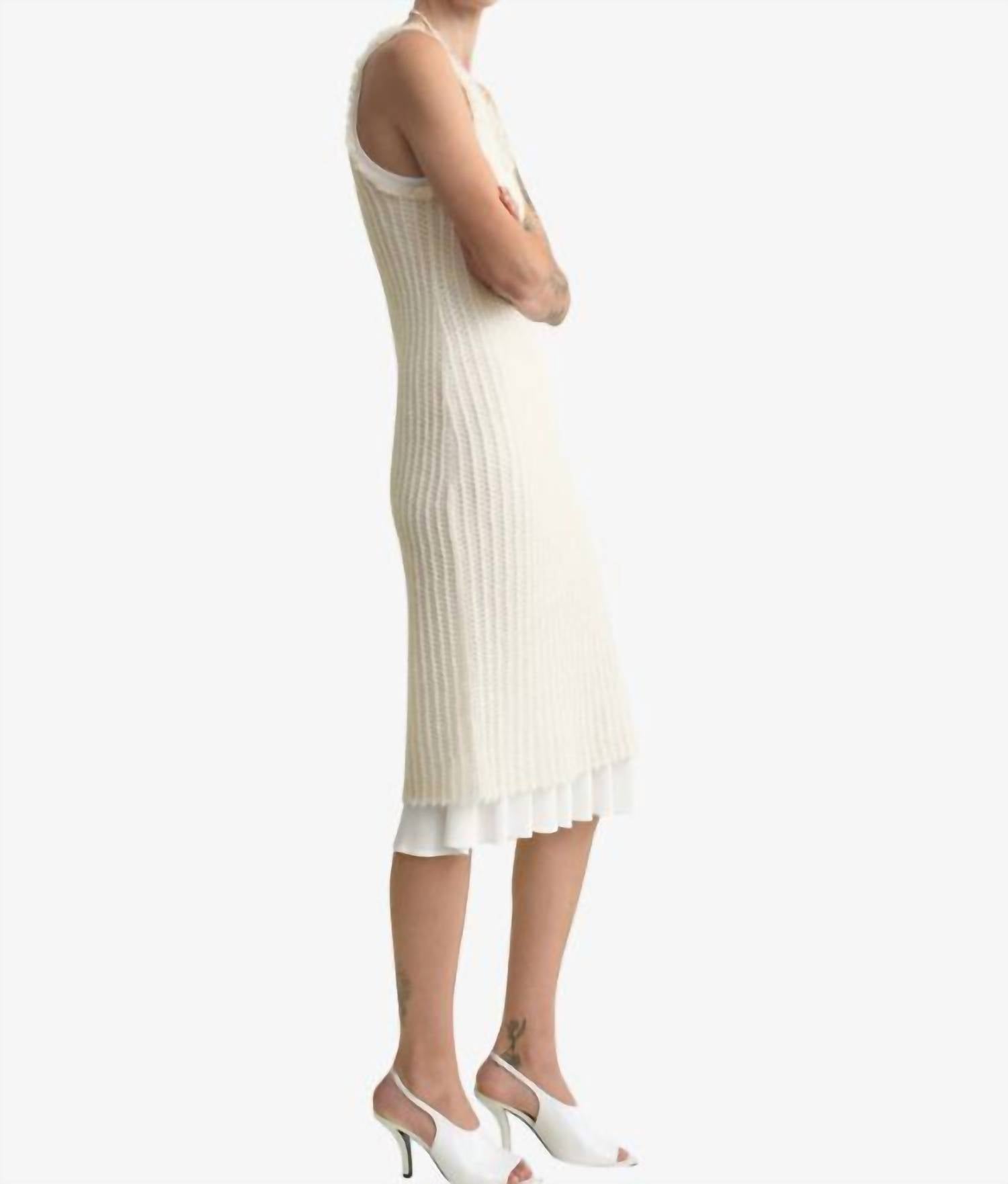 TOTEME Mohair Knit Midi Tank Dress in off white - women's dress - alternate view