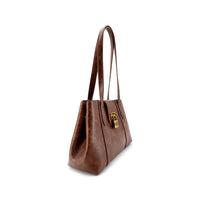 Like Dreams Women's Fiora Signature Lock Satchel in brown - women's bag - alternate view