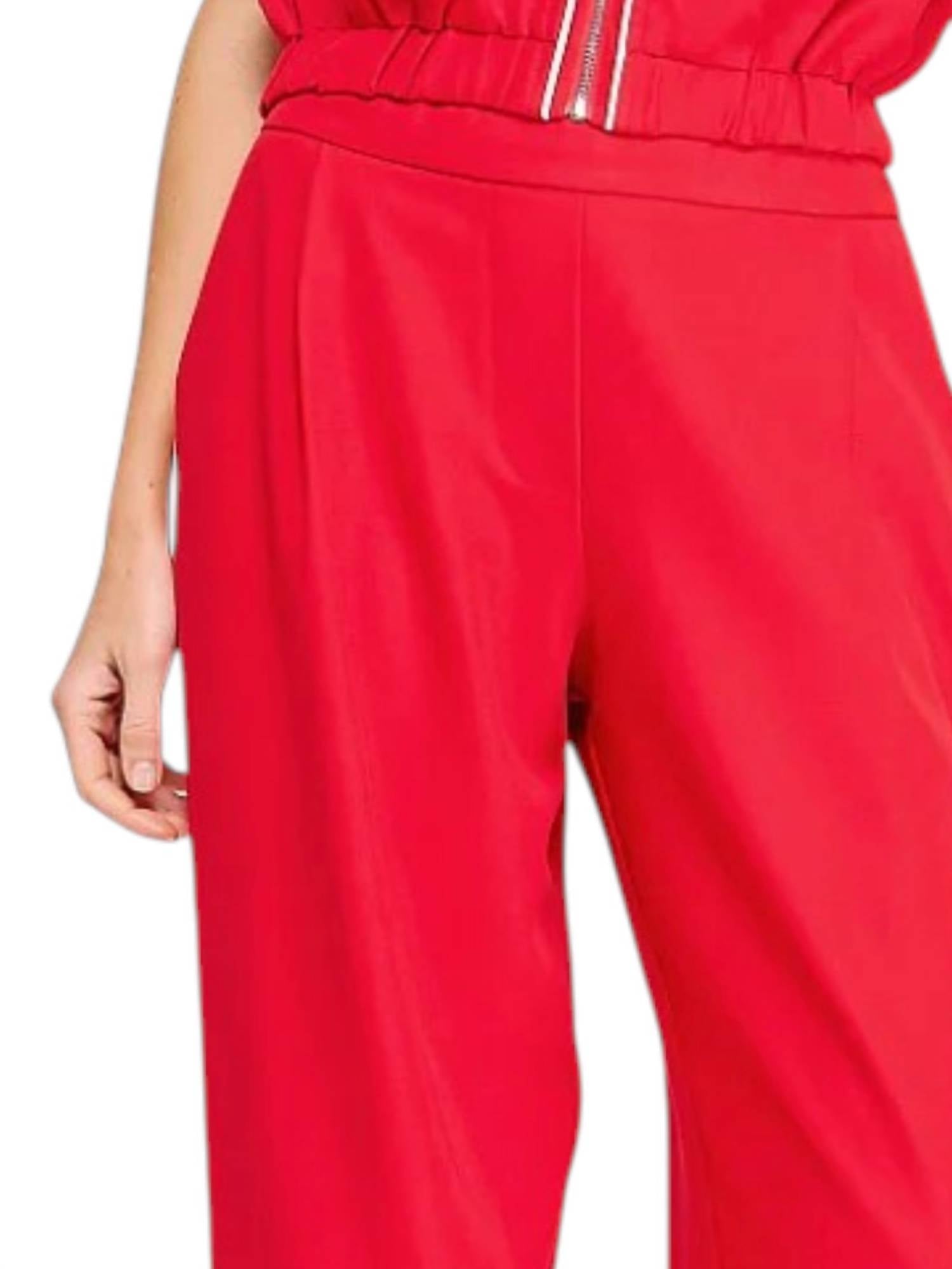 Strut & Bolt Pull On Wide Leg Pants in red - women's pants - detail view