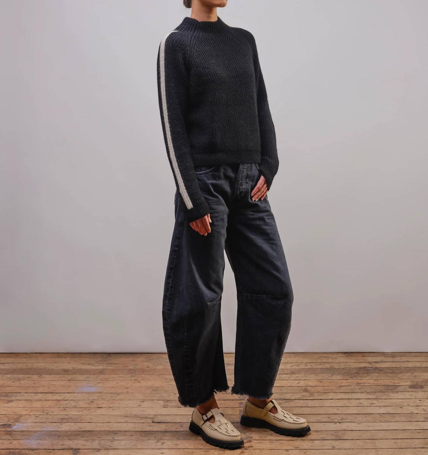 The Endery - Racing Stripe Mockneck Top