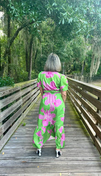 A.Peach - Notched Flared V-neck Maxi Dress