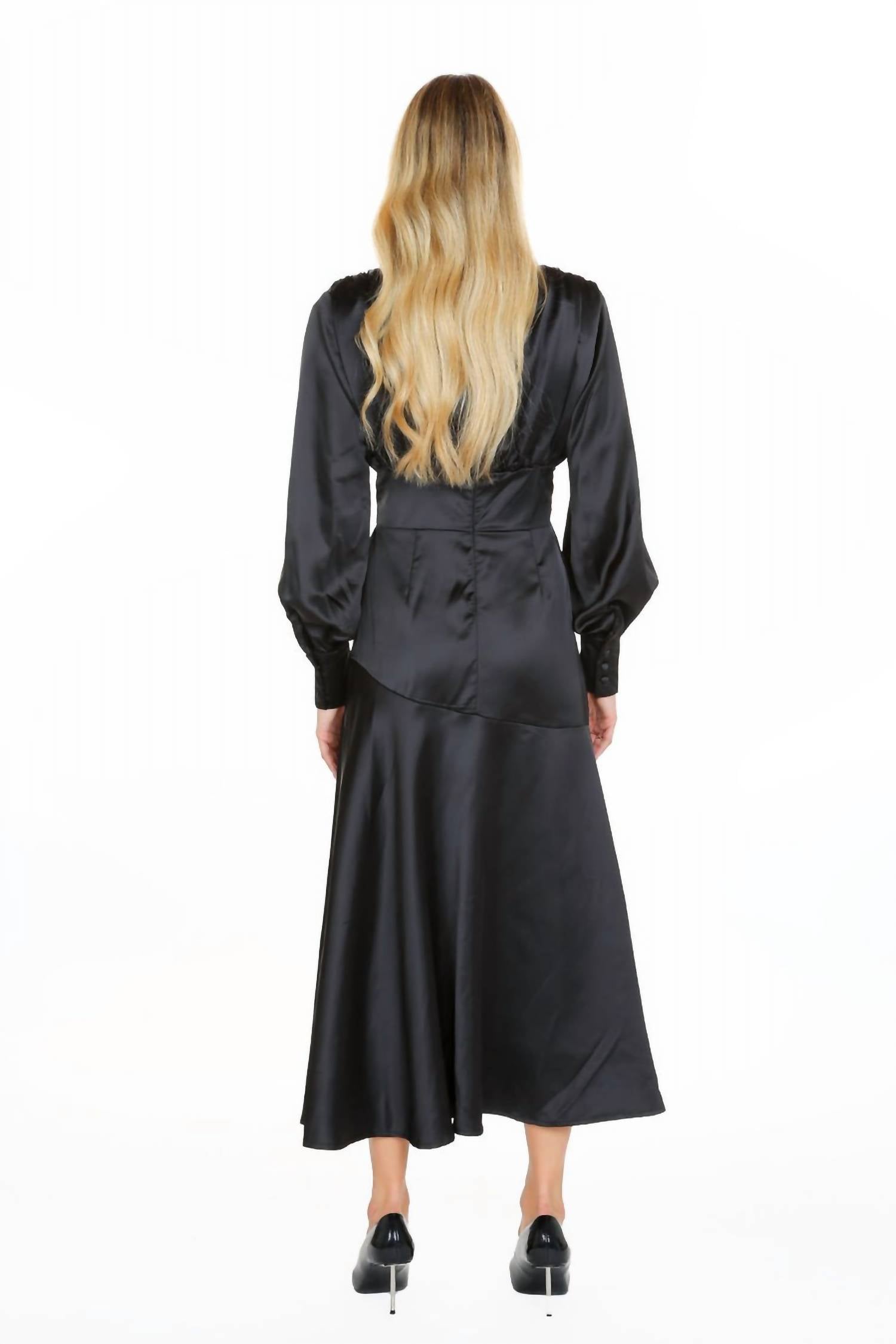 Beulahstyle - Satin Maxi Dress with O-Ring