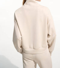 Joseph Ribkoff Relaxed Fit Zipper Jacket in moonstone - women's top - alternate view