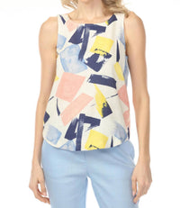 Charlie B - Printed Sleeveless Rounded Hem Top