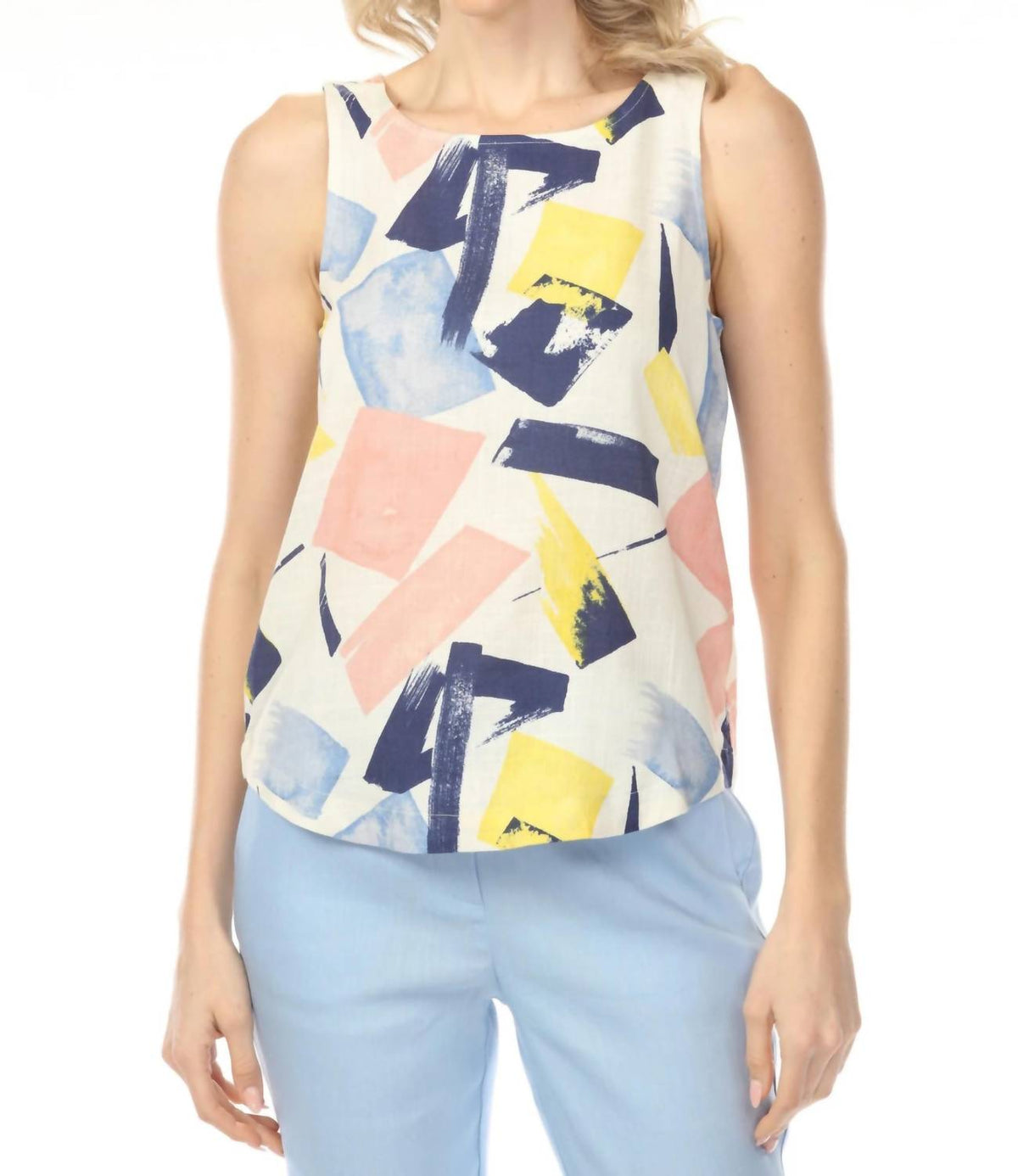 Charlie B - Printed Sleeveless Rounded Hem Top