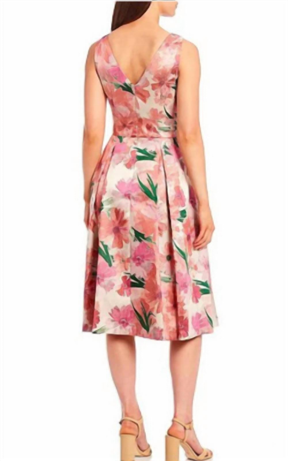 Eliza J - Floral Print Fit And Flare Midi Dress