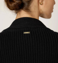 Cleobella Heart V-neck Sweater Cardigan in black - women's sweater - view 4