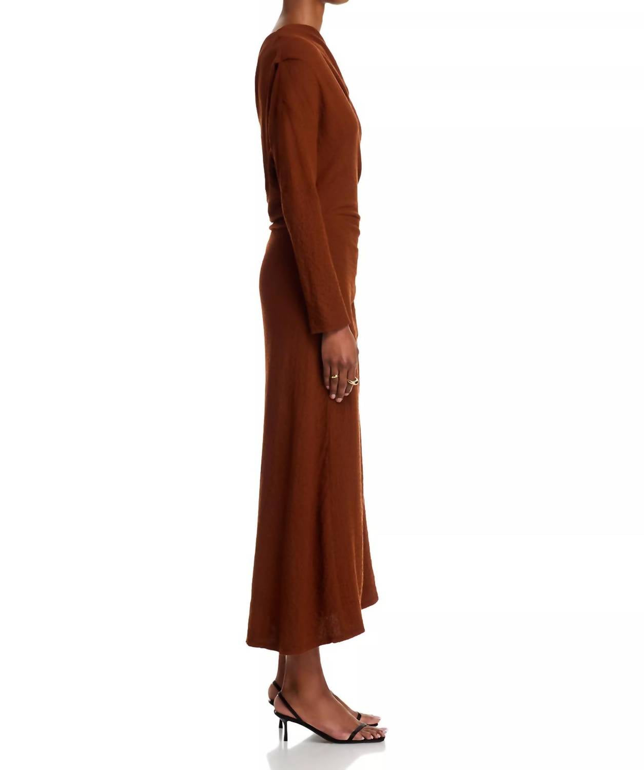 A.L.C. Piper One Shoulder Dress in brunette - women's dress - alternate view