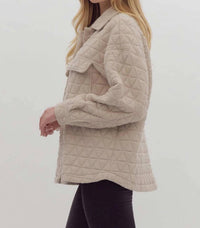 Entro - Women's Long Sleeves Quilted Shacket