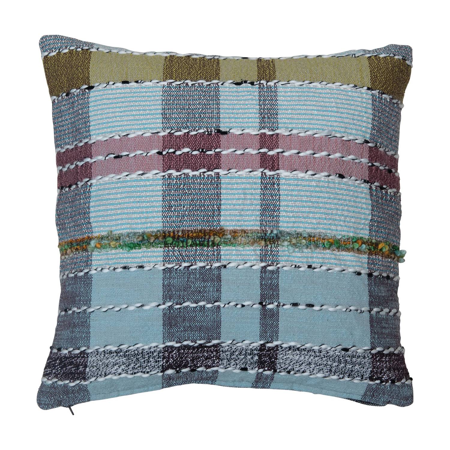 Creative Co-Op - Woven Cotton & Wool Madras Plaid Pillow