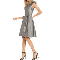 Alfred Sung - Dupioni Bow Accents Cocktail Dress
