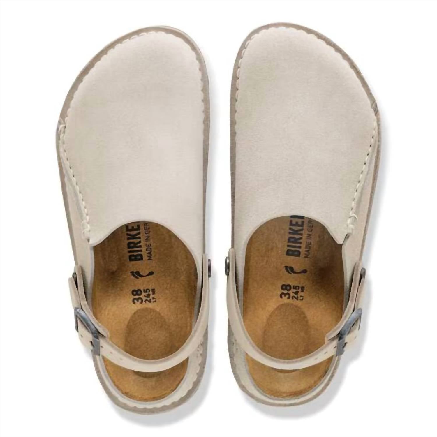 BIRKENSTOCK Women's Lutry Premium Suede Clog in oyster - women's shoe - alternate view