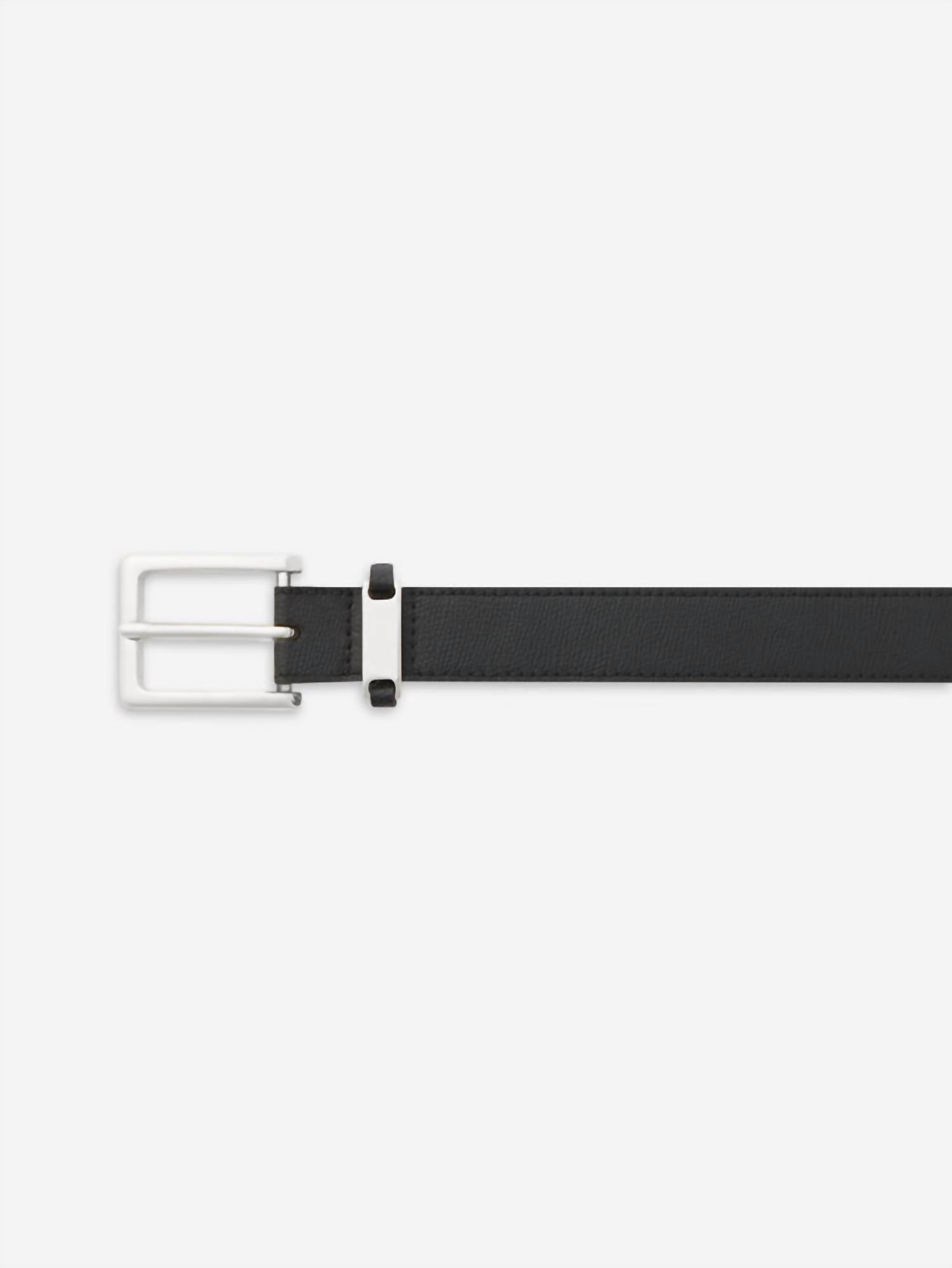 FRAME Women's The Square Buckle Belt in black - women's accessory - detail view