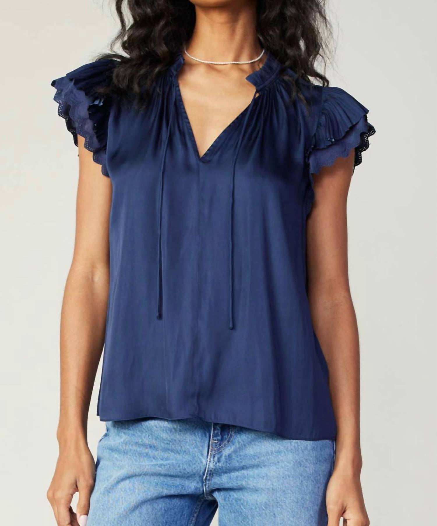 Current Air - Eliza Flutter Sleeveless Blouse