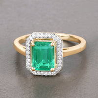 Diana M Jewels - Women's Octagon Natural Ethiopian Emerald Fashion Ring (1.62 Ct) - Classic