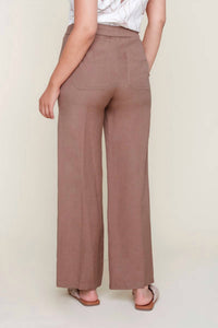 Renuar Pull-on Wide-leg Pants - Plus in walnut - women's pants - detail view