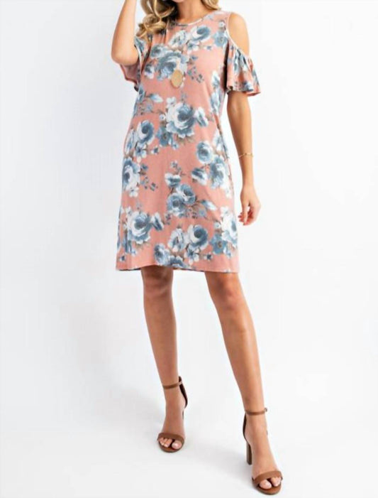 143 Story - Floral Cold Shoulder Fly Away Sleeve